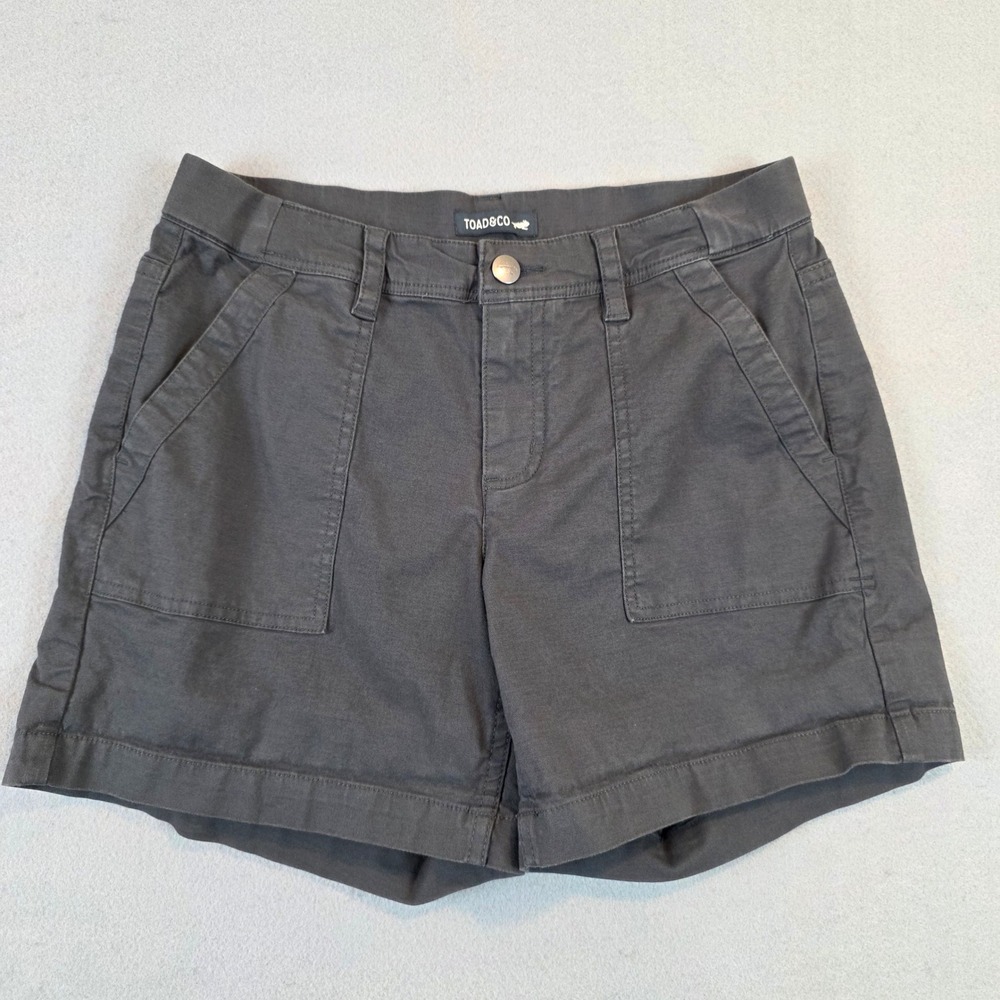 Toad&Co Earthworks Camp Short Iron Ore Grey Organic Cotton Tencel Gorpcore sz 2